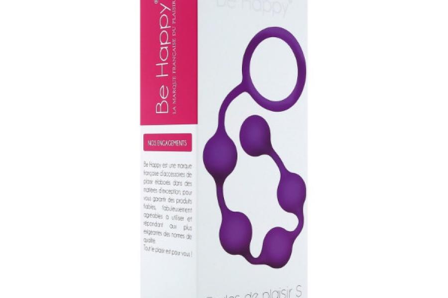 CHAINE ANALE PERLES DE PLAISIR EN SILICONE DE LA MARQUE BE HAPPY TAILLE S