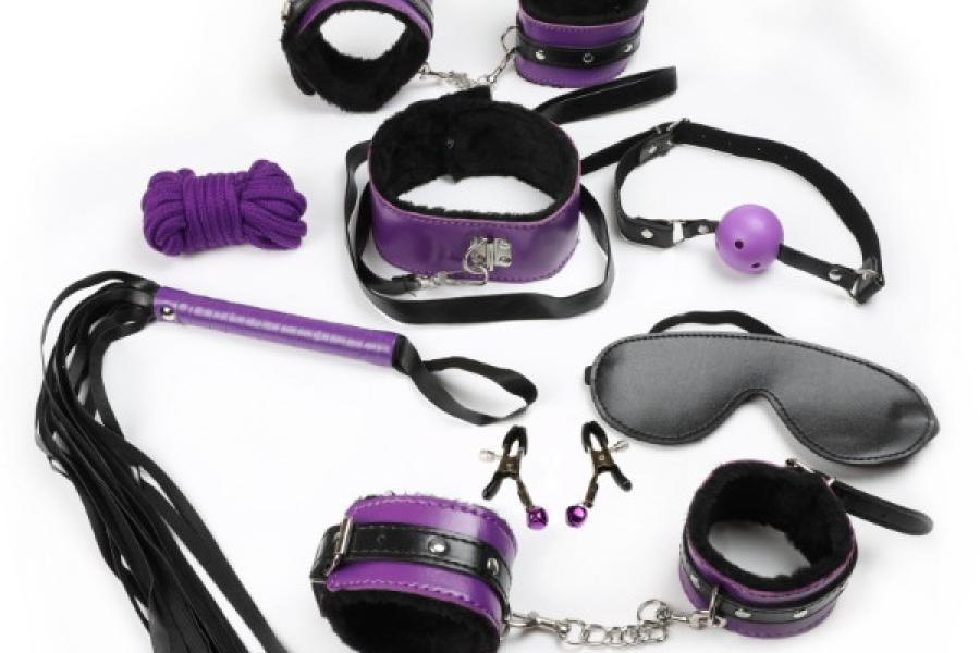 SET DE BONDAGE CLASSIQUE EN VIOLET